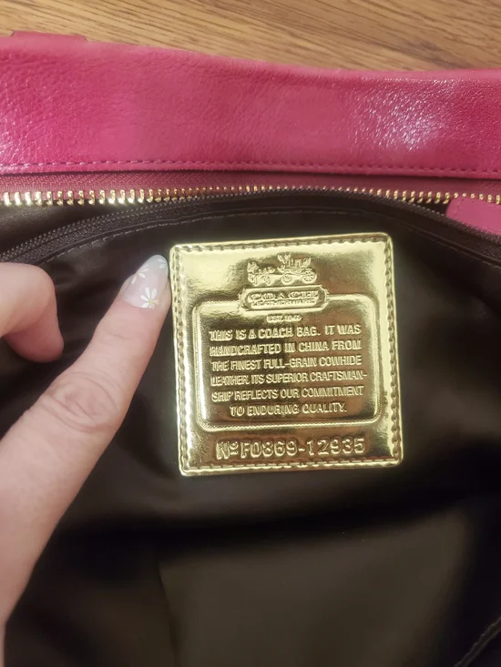 Coach Punch Pink Leather Tote with Gold Hardware - Picture 2 of 4